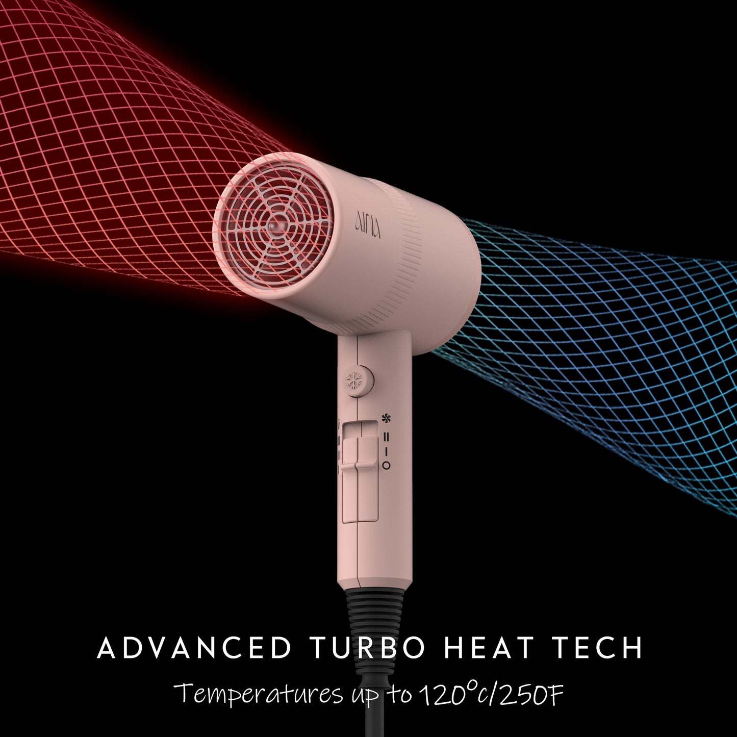 AINA Hair Dryer with Diffuser, Blow Dryer for Women | Advanced Ionic Technology, Ceramic Coating | Cold Shot Features Turbo Heat for Fast Drying and Shine 110V/ALCI
