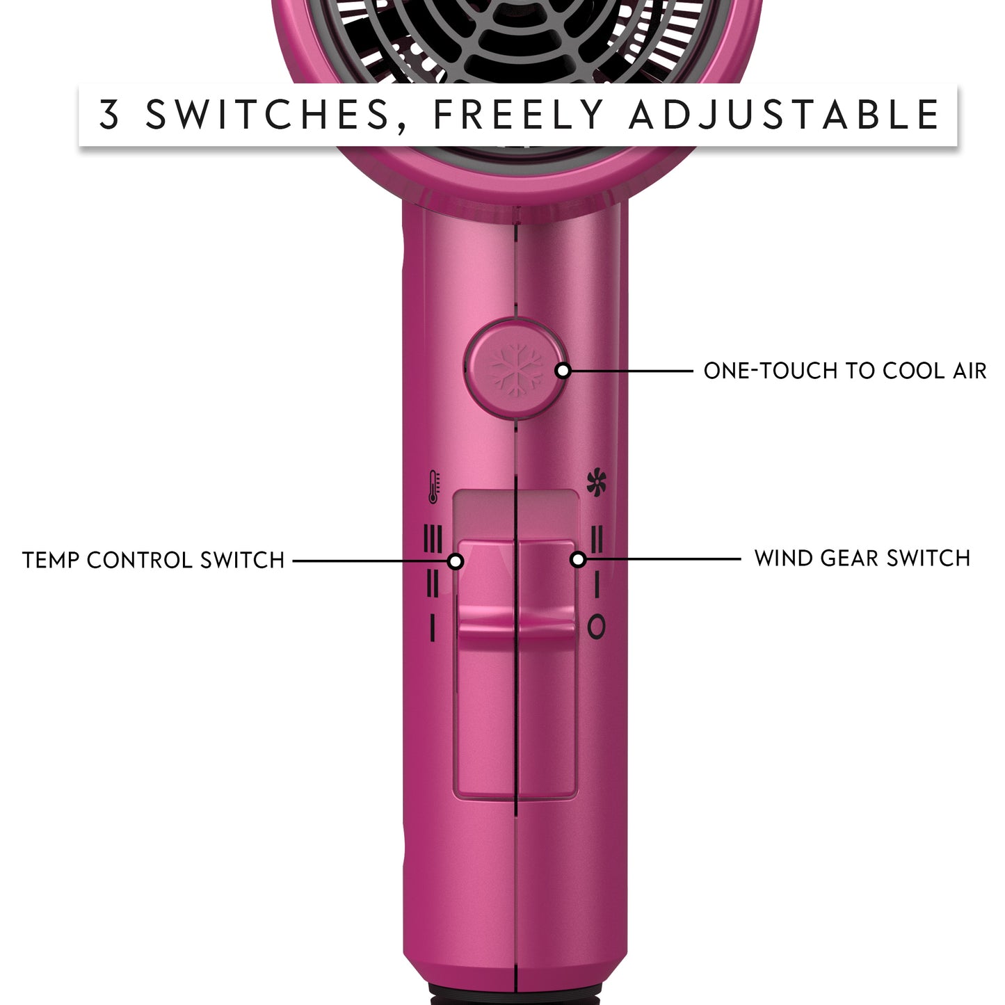 AINA Hair Dryer with Diffuser, Blow Dryer for Women | Advanced Ionic Technology, Ceramic Coating | Cold Shot Features Turbo Heat for Fast Drying and Shine(Red)